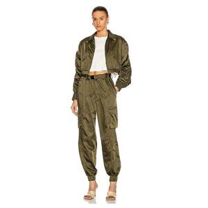 Retrofête Mia bomber jacket & Kira jogger satin set Army Green